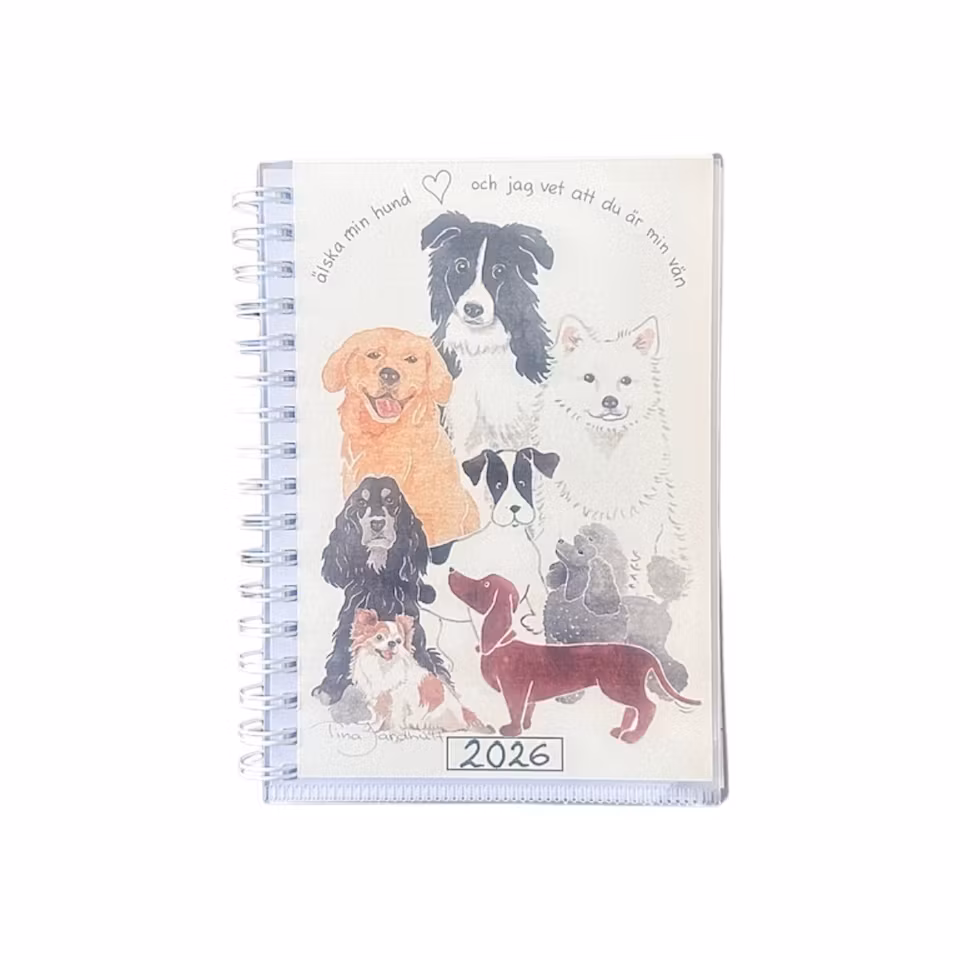 Skrivkalender 2026, A5, A6 Hund