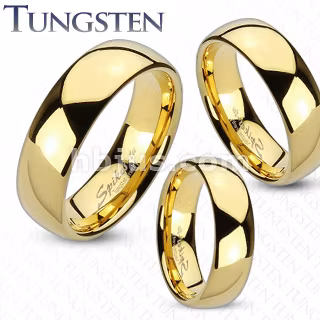 Gullfarget tradisjonell polert ring i Tungsten