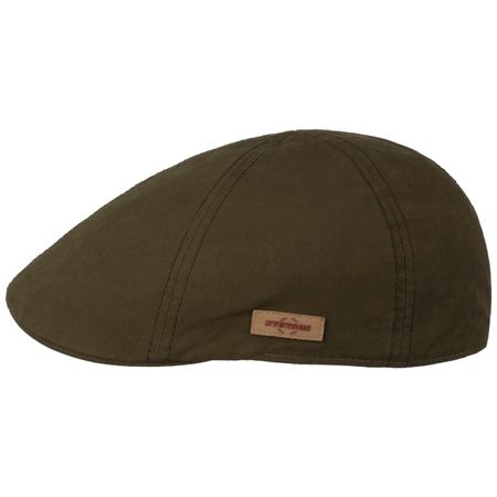 Texas Waxed Cotton WR Flat Cap Green - Stetson