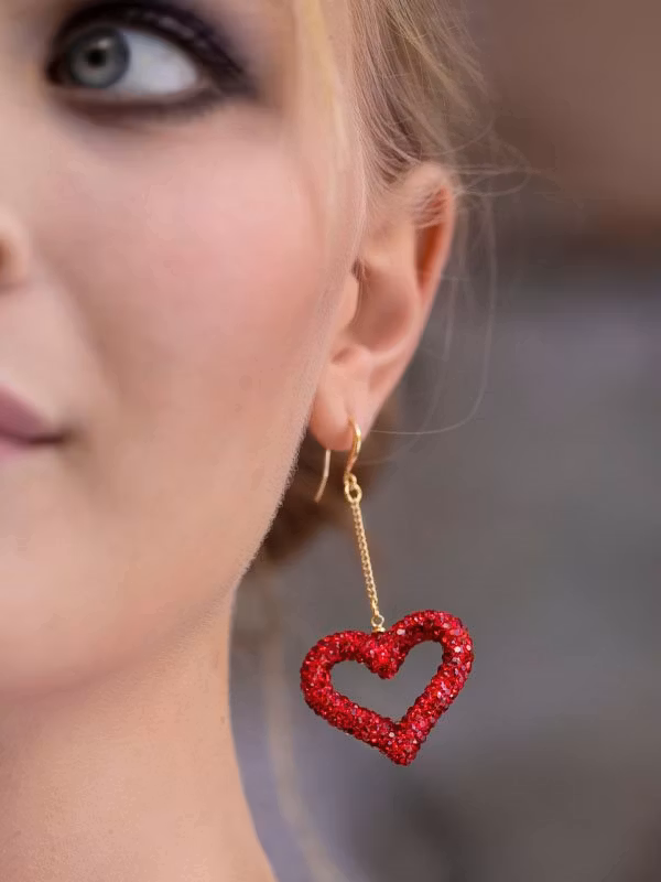 Örhänge Heart Rhine Röd - PFG