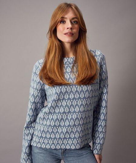 Stickad Jumper SARALI Blue - Jumperfabriken