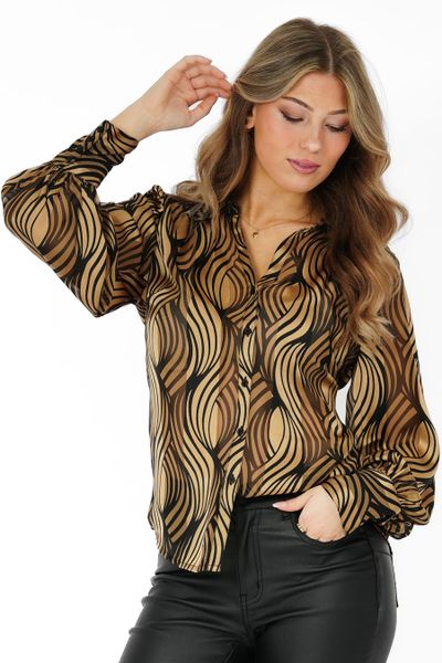 Marigold Blouse Amber Gold/Black - Capri Collection