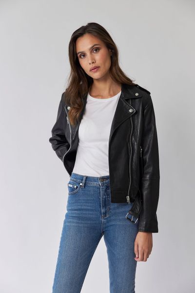 Skinnjacka biker Rachel Black - Jofama