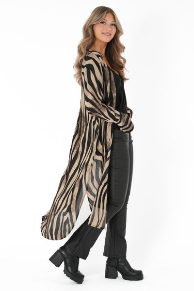 Klänning Gaia Shirt Dress Caffe Latte/Black - Capri Collection