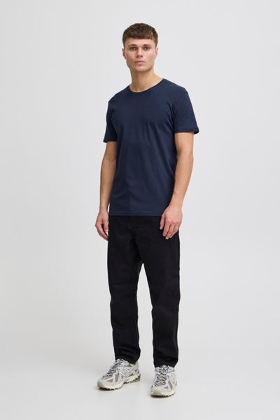 T-shirt enfärgad BAS SDROCK Navy- Solid