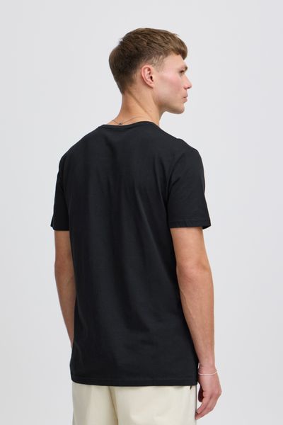 T-shirt enfärgad BAS SDROCK Black- Solid