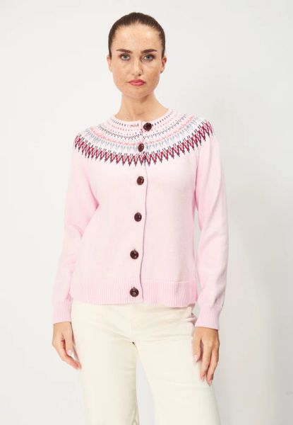 Stickat Joelle Cotton Cardigan Pink - Jumperfabriken