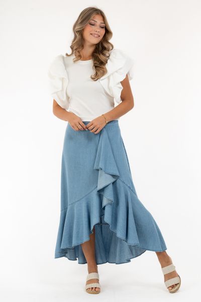 Kjol Rebecca Light DEnim - Capri Collection