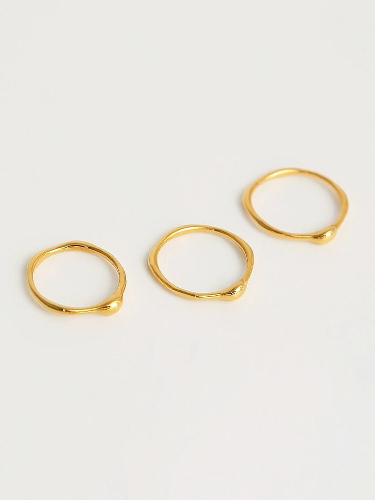 Ringar i stål med 18k guld