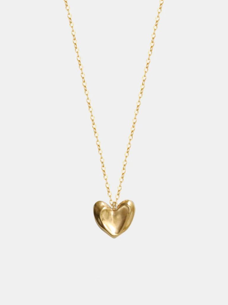Halsband i stål med 18k guld med hjärta