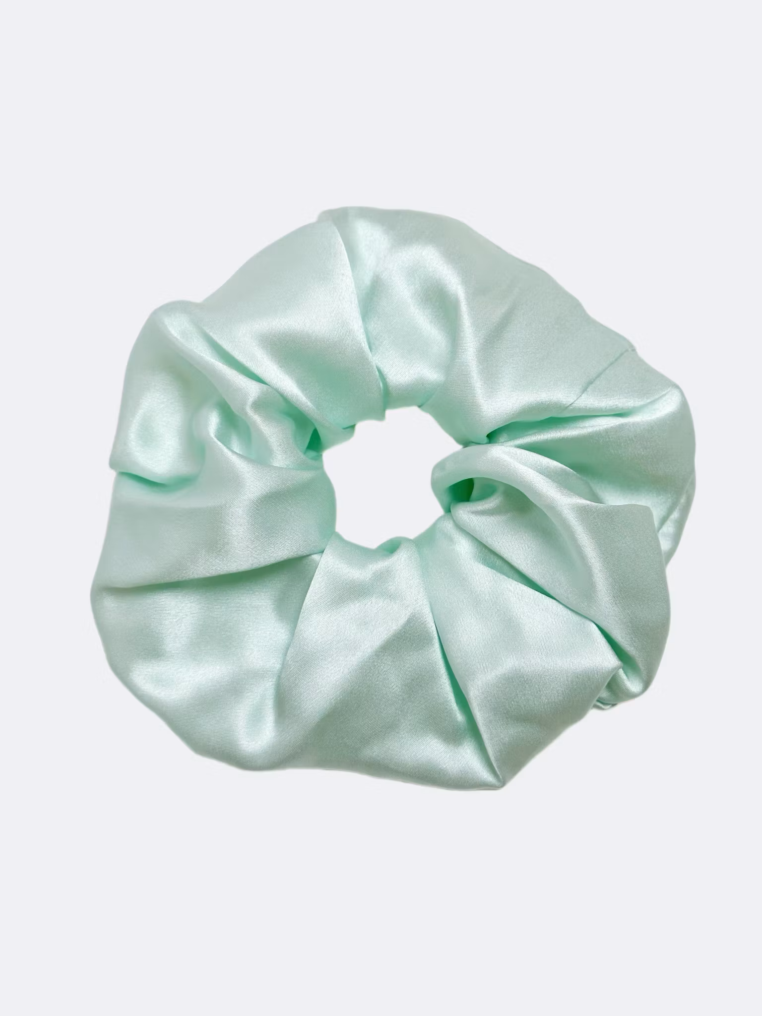 Mullbärssilke Scrunchie ,Mintgrön 15cm