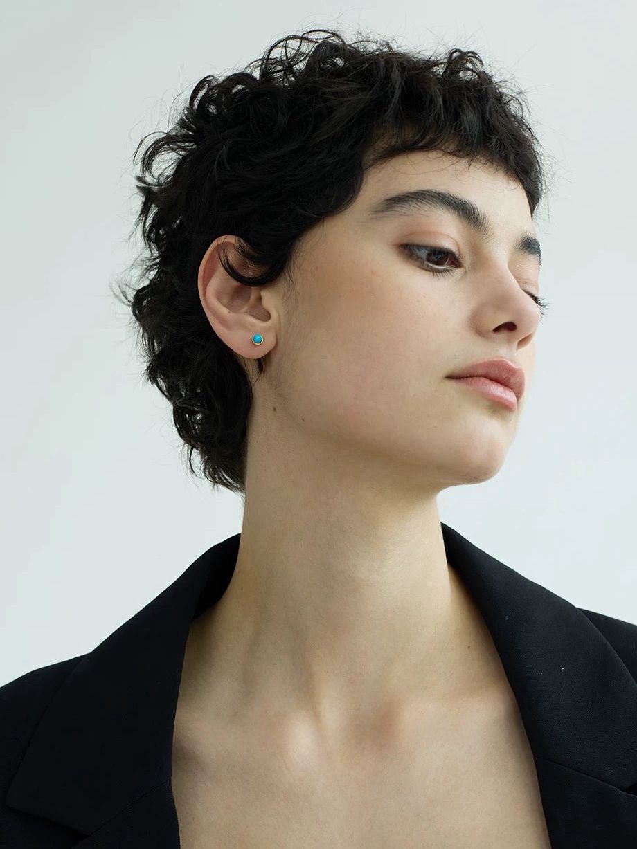 Feng Shui örhängen - Turkos studs