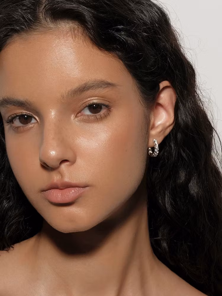 Mini hoops i äkta silver med små Cubic Zirconia