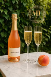 Champagne & Persika Doftljus – Lyxigt Svenskt Sojavaxljus med Frisk och Fruktig Doft