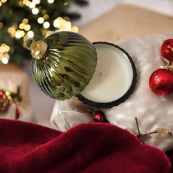 Exklusiv julkula i glas, grön – Pepparkaka