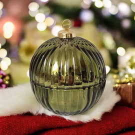 Exklusiv julkula i glas, grön – Pepparkaka