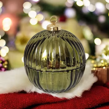 Exklusiv julkula i glas, grön – Pepparkaka