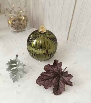 Exklusiv julkula i glas, grön – Pepparkaka