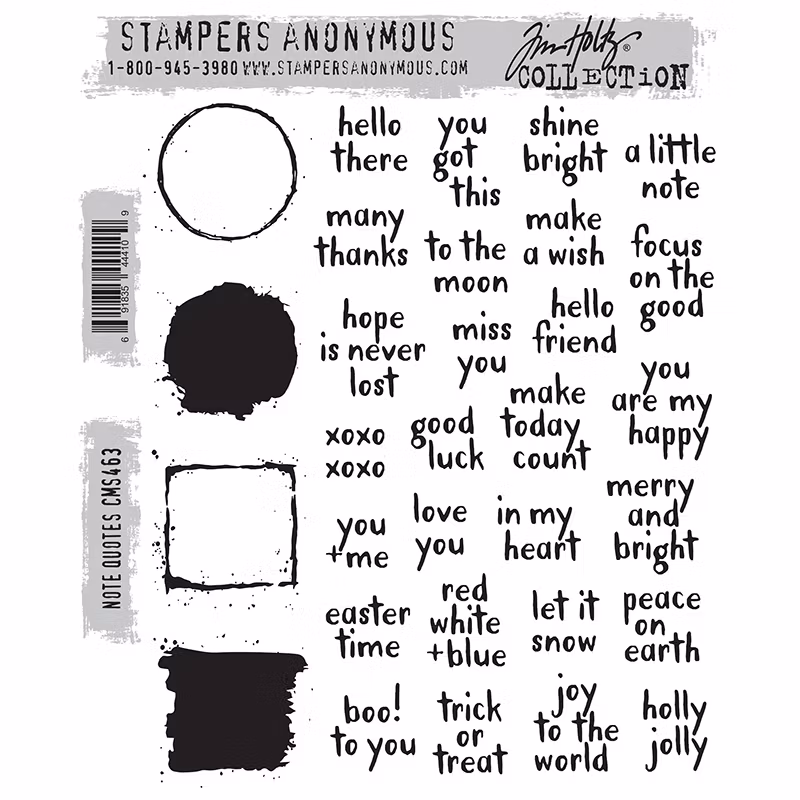 Tim Holtz Stamps Note Quotes CMS463