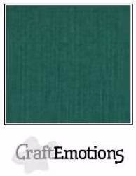 CraftEmotions Cardstock Linen Christmas Green 12x12"