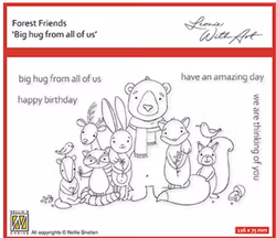 Nellies Choice Clearstamp -  Forest Friends - Big hugs from all of us
