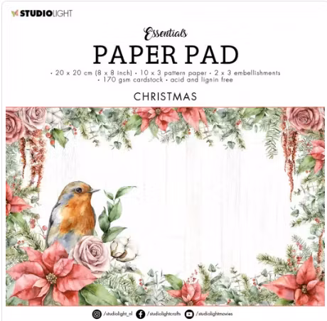 Studio Light Pappersblock Christmas 8x8"