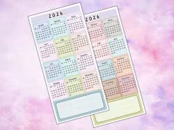 Hobonichi Weekly Yearly - 2026 Calendars (light pastel)