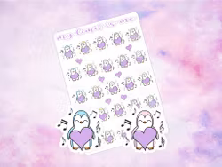 Purple Heart penguins ♥