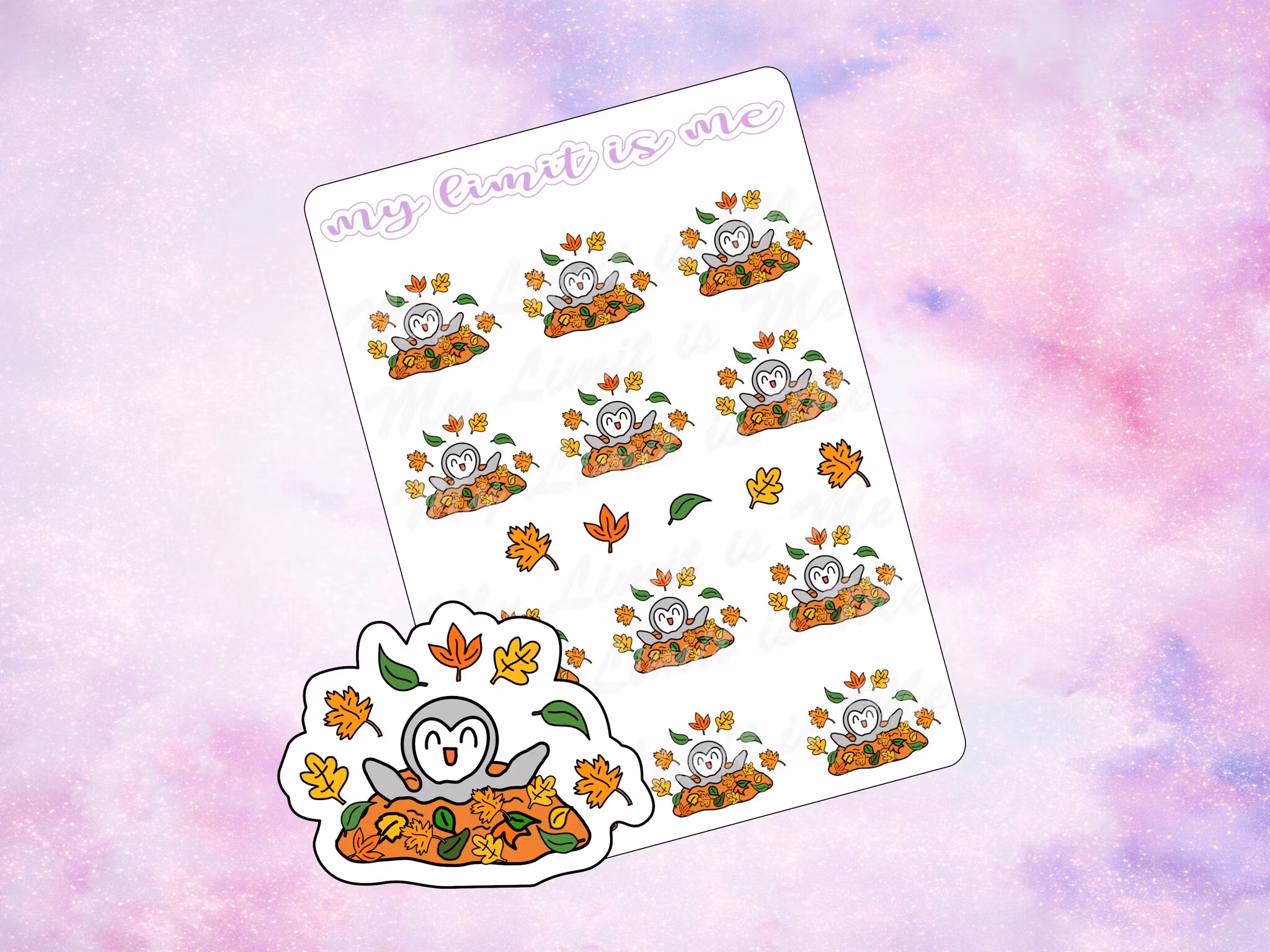 Playing fall leaves penguins ♥