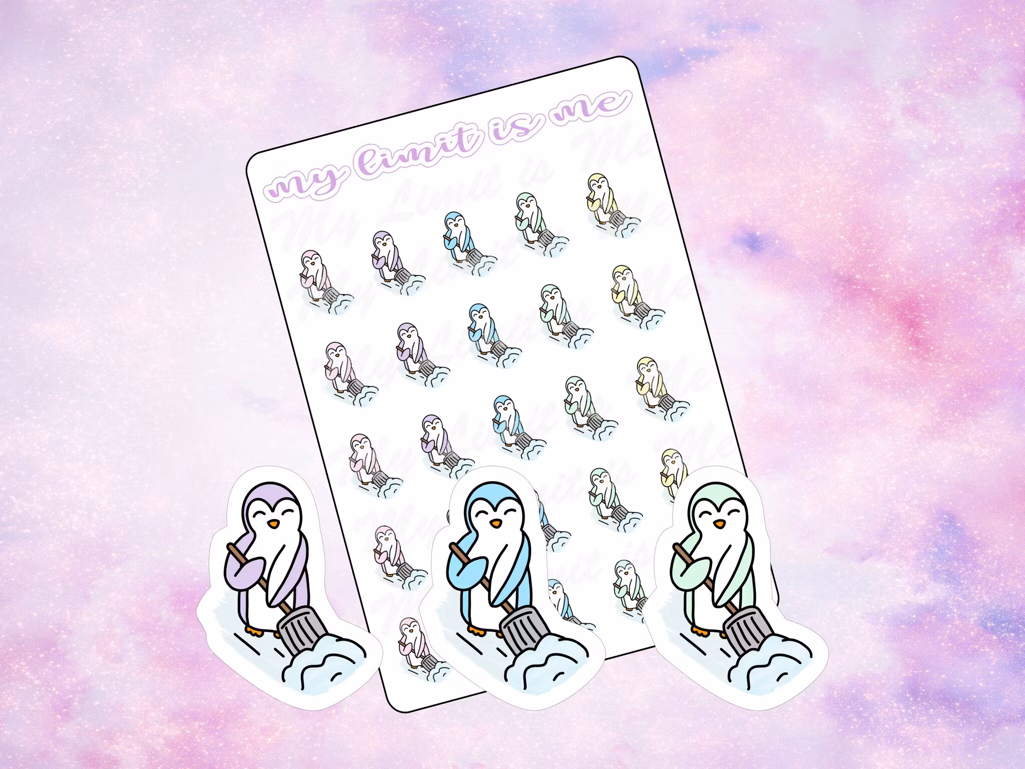 Snow plowing penguins ♥