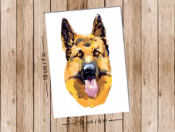 Dog German Shepherd - Art print
