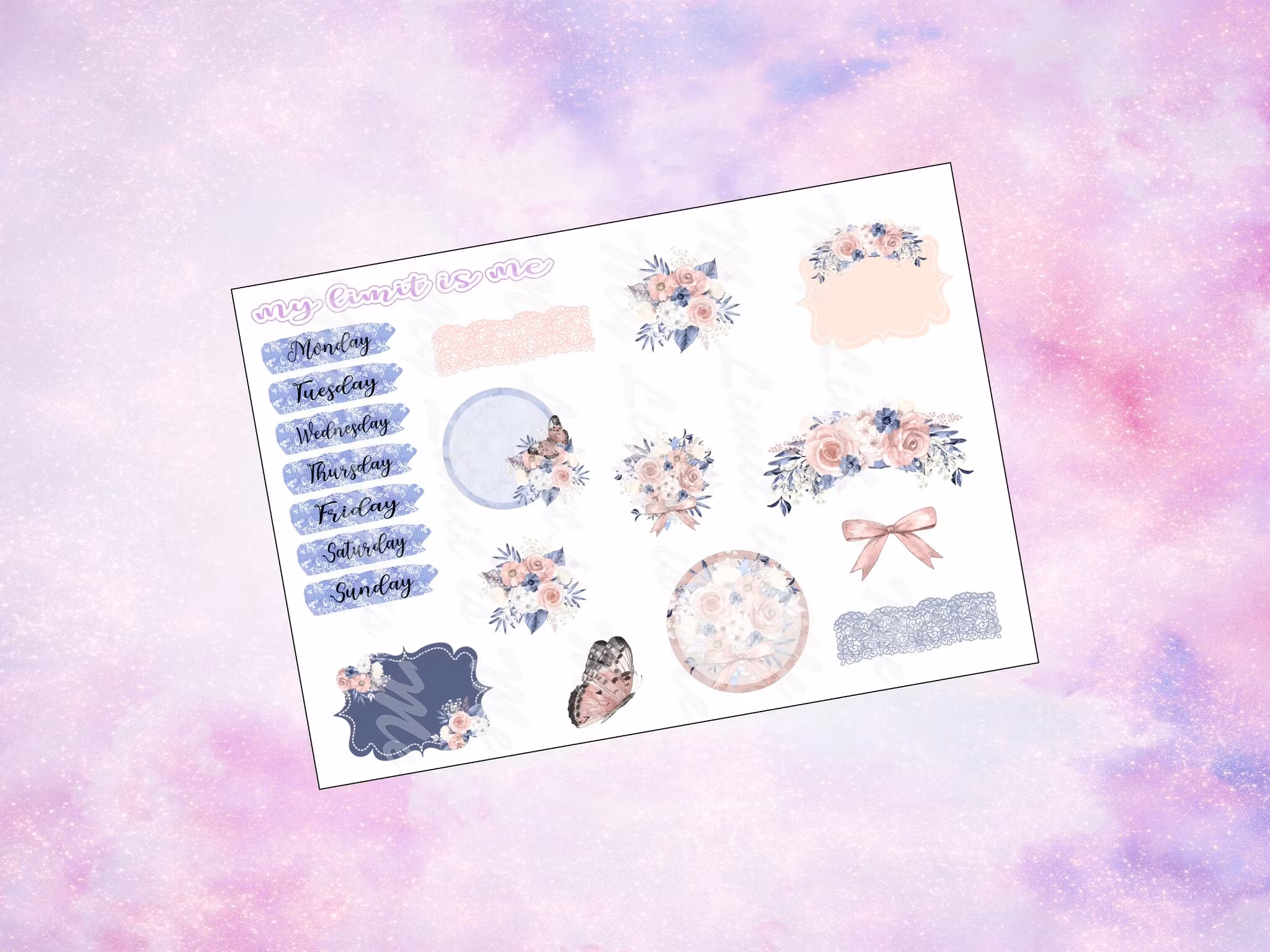 Bullet Journal - Blue and Blush