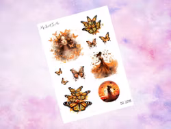 SS1078 Orange butterflies
