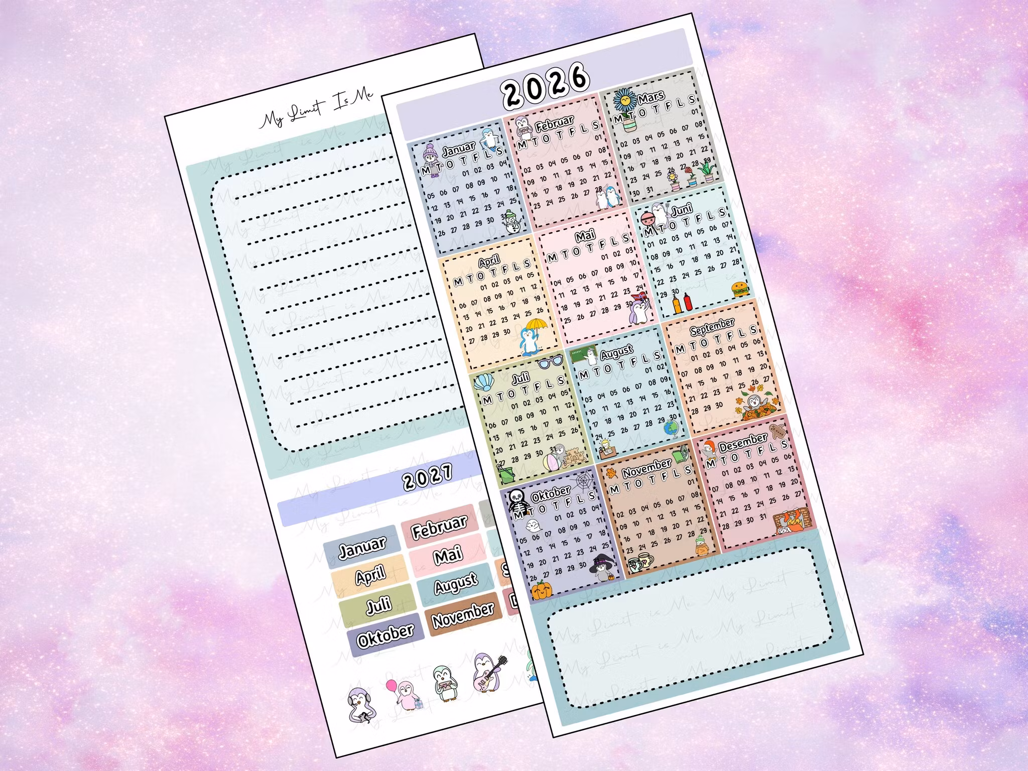 Hobonichi Weekly Yearly - 2026 Calendars (dark pastel)