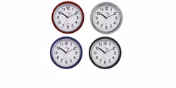 Väggklocka 27 cm med svepsekund - tystgående - blandade färger - 10-pack