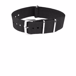 Natoarmband - Svart 14-22 mm