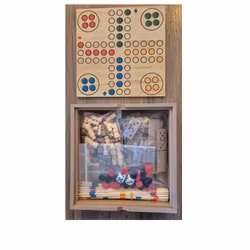 6 spel i 1 - Brädspel i trä - 6 olika spel i samma låda - 2-pack