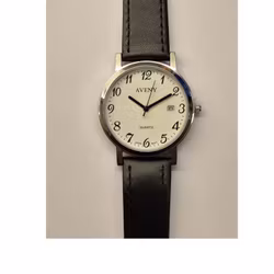 Vardagsur - herrmodell 30432 - läderarmband - 36 mm - datum - nu med svarta visare