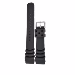 Svart mjukt silikonarmband våg mönstrat 20 - 24 mm