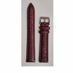 Mörkrött - Vinrött läderarmband mönstrat med söm och stålspänne 18 - 20 mm
