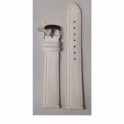 Mjukt vitt läderarmband 18 mm och 20 mm XL