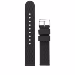 Svart mjukt silikonarmband mini vågmönstrat 18 - 22 mm