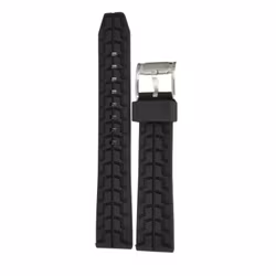 Svart & mjukt mönstrat silikonarmband 20-24 mm