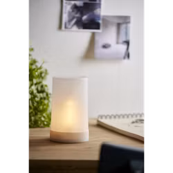 LED-blockljus Flame Candle – vit, 14,5 cm