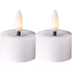 LED-värmeljus 2-pack Flamme Flow – vit, 5 cm