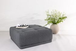 TURIN Puff  Kvadrat Mörkgrå 100x100x40