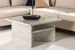 ÅLESUND Soffbord Beige Marmor-look 75x75x42
