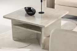 ÅLESUND Soffbord Beige Marmor-look 75x75x42