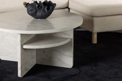 ÅLESUND Soffbord Beige Marmor-look ⌀85