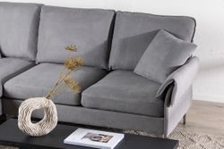 TOULOUSE 3-Sits Soffa Grå m loungedel